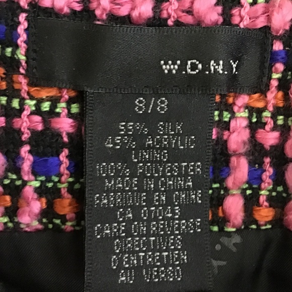 WD.NY Dark pink/ purple multicoloured tweed textured skirt size 4 - Picture 8 of 10